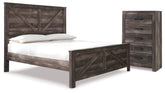 Hoover Furniture Outlet - Ashley Furniture - Wynnlow King Crossbuck Panel Bed and Chest - King Crossbuck Panel Bed and Chest - B440B43